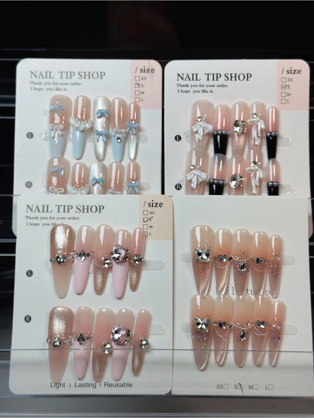 Assorted Pink and Silver Press-On Nail Set